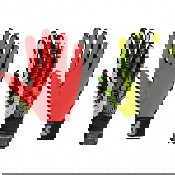 Cut & Abrasion-Resistant Gloves: Size L, ANSI Cut A6, Rubber, Polyester Blend